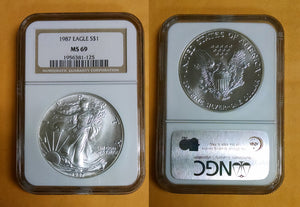 US Silver Eagles MS69 Graded OUR CHOICE