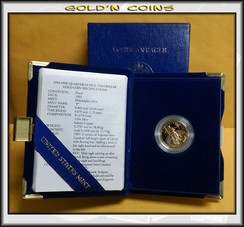 1993 Quarter Ounce Proof Gold American Eagle Original Government Packaging