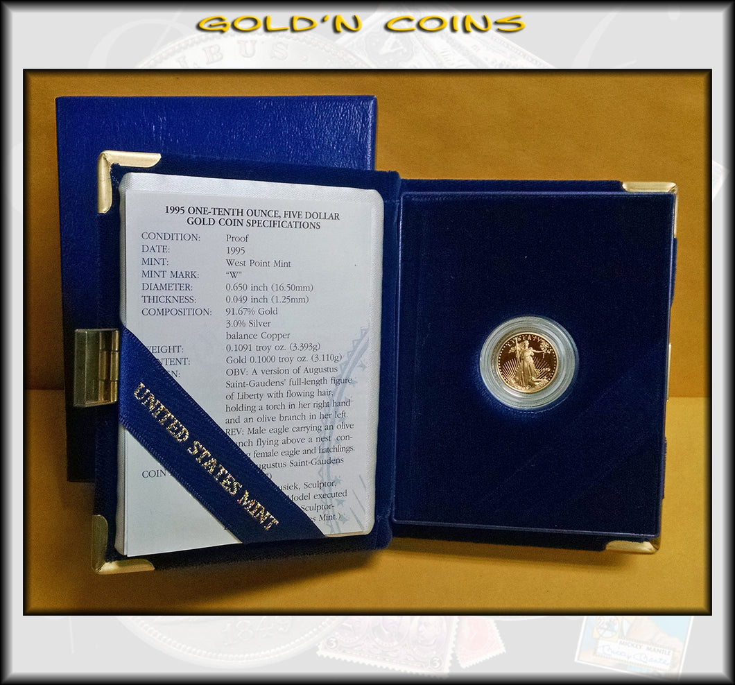1995 Tenth Ounce Proof Gold American Eagle Original Government Packaging