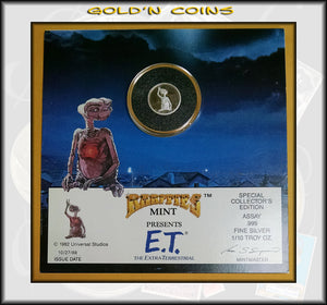 E.T. The Extra-Terrestrial 1/10 ounce SILVER Collector Coin & Folder