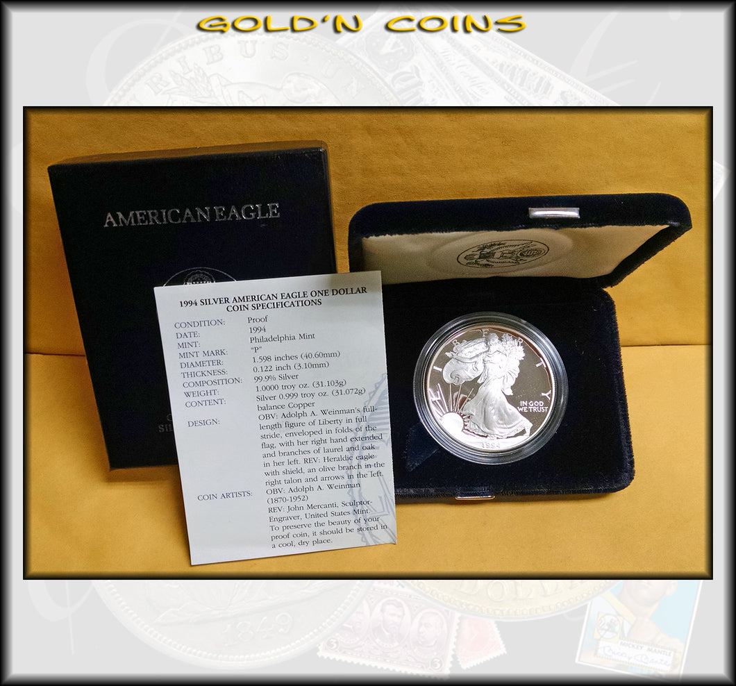 1994 Proof Silver Eagle in Original Government Packaging