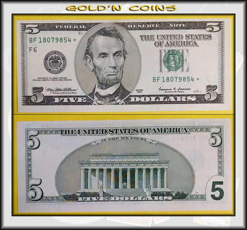 1999 Federal Reserve $5 STAR Note