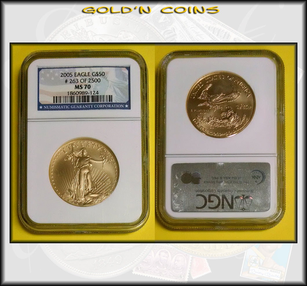 2005 Gold American Eagle (1 oz) $50 - NGC MS70